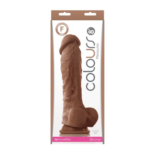 Dildo de Colores Placeres 8" Marrón