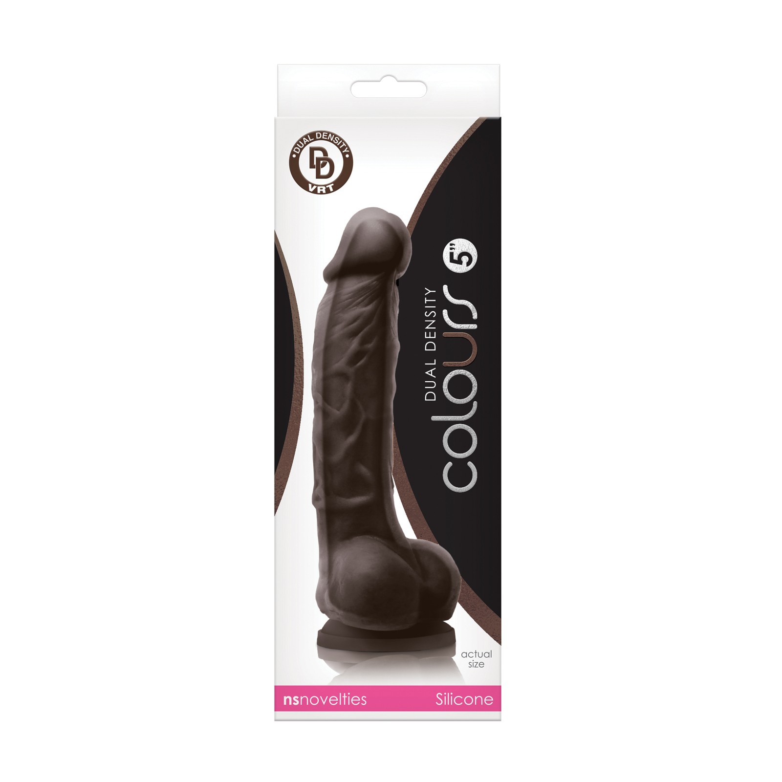 Colours Dual Density 5 Inch Dildo Dark Brown