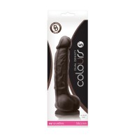 Colours Dual Density 5 Inch Dildo Dark Brown