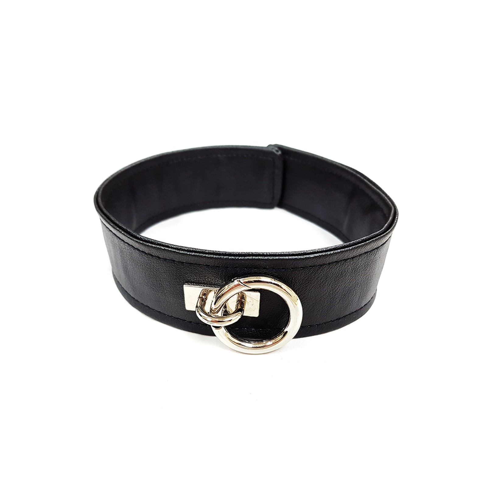 Collar de Cuero Vegano Rouge Fetish - Negro