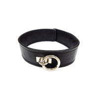 Collar de Cuero Vegano Rouge Fetish - Negro