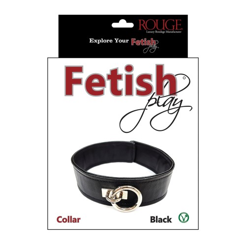 Collar de Cuero Vegano Rouge Fetish - Negro