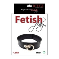 Collar de Cuero Vegano Rouge Fetish - Negro