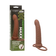 Performance Maxx Rechargeable Ribbed Dual Penetrator - Brown