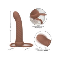 Performance Maxx Rechargeable Ribbed Dual Penetrator - Brown