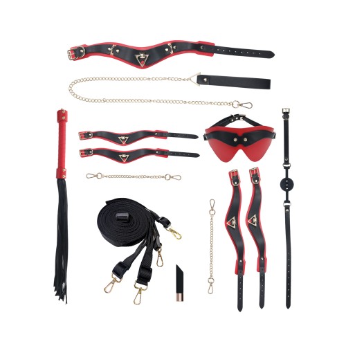 Shots Ouch Milan Bondage Kit Black Red - Sensational Accessories