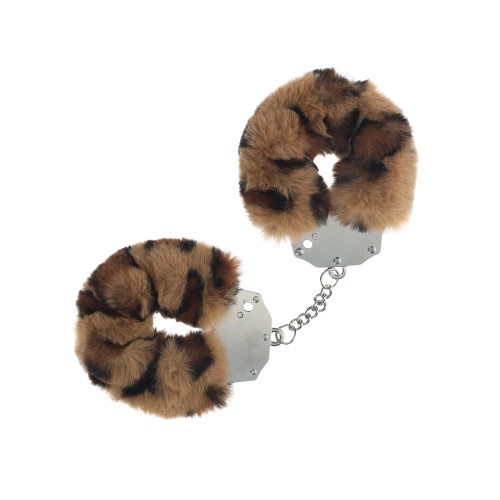 Dispositivos Ouch! Esposas de Peluche Resistentes Leopardo