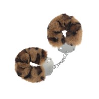 Dispositivos Ouch! Esposas de Peluche Resistentes Leopardo