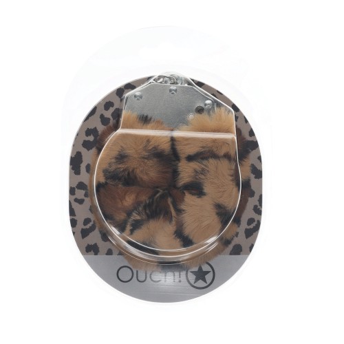 Dispositivos Ouch! Esposas de Peluche Resistentes Leopardo