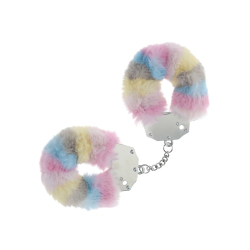 Shots Ouch Heavy-duty Fluffy Handcuffs Powder Rainbow