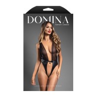 Domina Plunge Front Teddy - Black