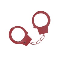 Classic Red Metal Handcuffs for Play