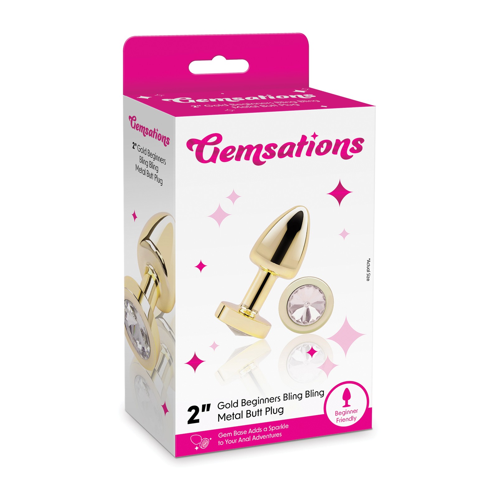 Gemsations 2 inch Beginners Gemmed Butt Plug Gold