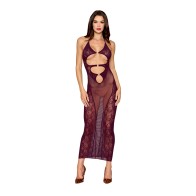 Seamless Gown with Removable Shrug 2 pc Set - Cherry Lacquer