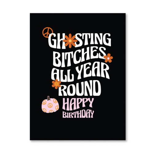 Halloween Ghosting Birthday Card with Sticker