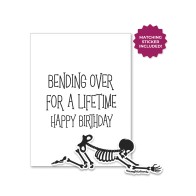 Halloween Bending Over Birthday Greeting Card with Sticker