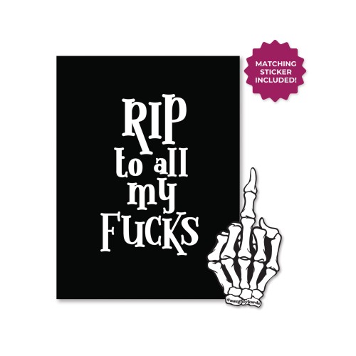 Tarjeta de Felicitación Halloween Rip Fucks con Sticker