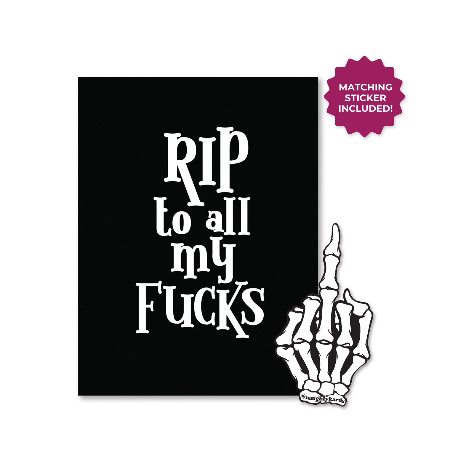 Tarjeta de Felicitación Halloween Rip Fucks con Sticker