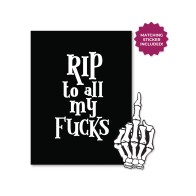 Tarjeta de Felicitación Halloween Rip Fucks con Sticker