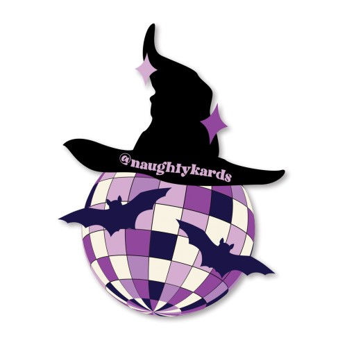 Halloween Witch Disco Ball Stickers