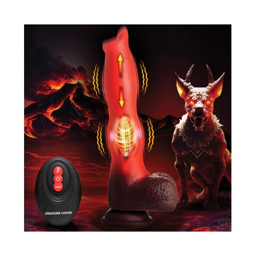 Creature Cocks Ramming Hound Silicone Dildo Red Brown