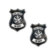 Neva Nude Police Badge Pasties Black White