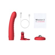 Lovense Mission 2 Touch-Sensitive Dildo Vibrator Red