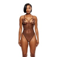 Liquid Metal Mesh Teddy in Metallic Copper Size XL