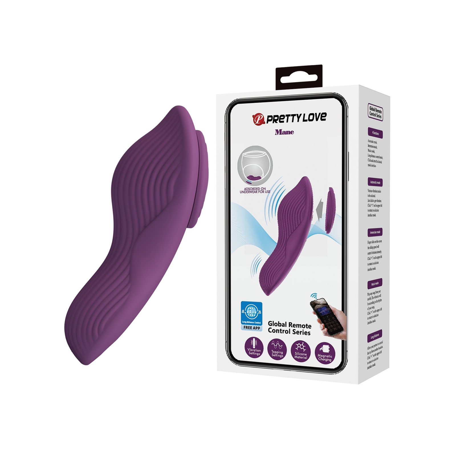 Vibrador de Panty Pretty Love Mane - Control por App Magnética