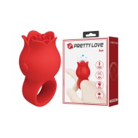 Pretty Love Jae Red Flower Ring Finger Vibrator