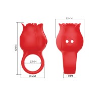 Pretty Love Jae Red Flower Ring Finger Vibrator