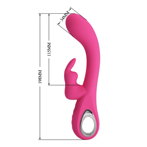 Pretty Love Novak Rabbit Vibrator with Handle - Pink