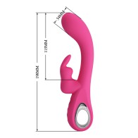 Pretty Love Novak Rabbit Vibrator with Handle - Pink