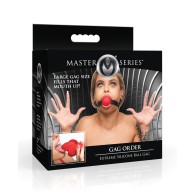 Master Series Gag Order Gag Ball de Silicona Extrema - Rojo/Negro