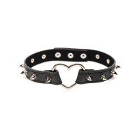 Collar con Picos de Corazón Master Series - Negro