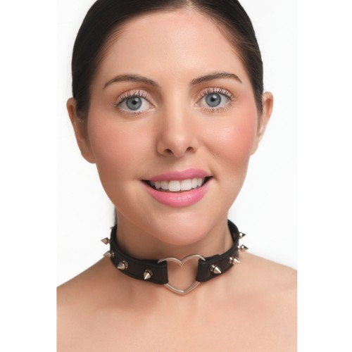 Collar con Picos de Corazón Master Series - Negro