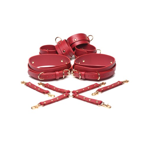 Captive Hog Tie Restraints in Crimson for Adventurous Play