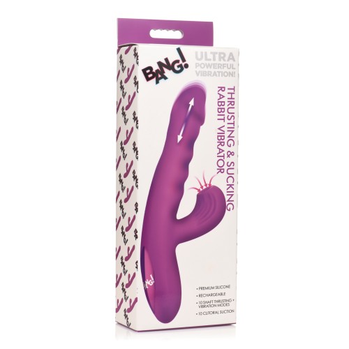 Vibrador Conejito con Movimiento y Succión Bang! - Púrpura