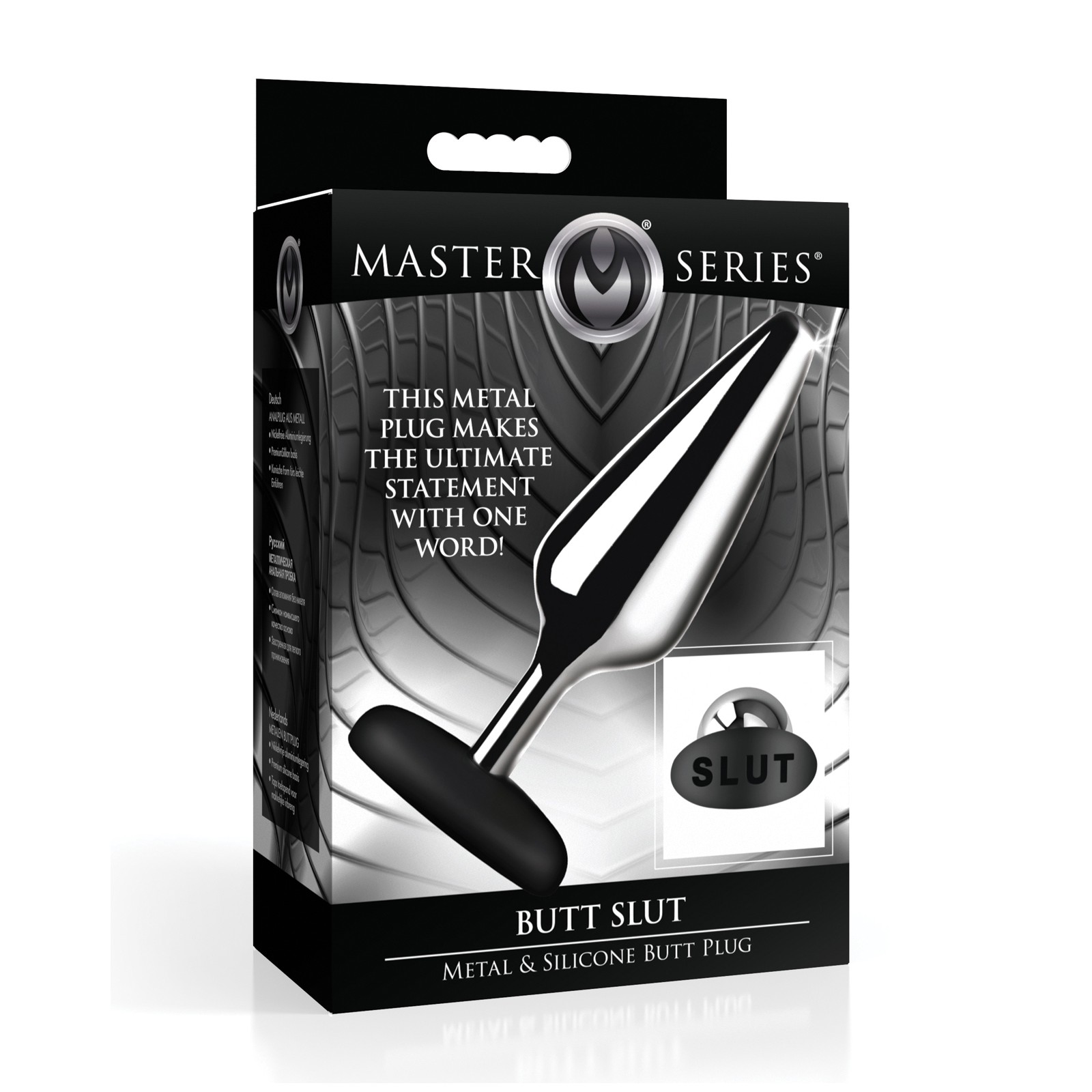 Master Series Butt Slut Butt Plug - Metal/Black