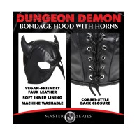 Dungeon Demon Bondage Hood with Horns