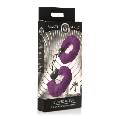 Master Series Furry Handcuffs Purple