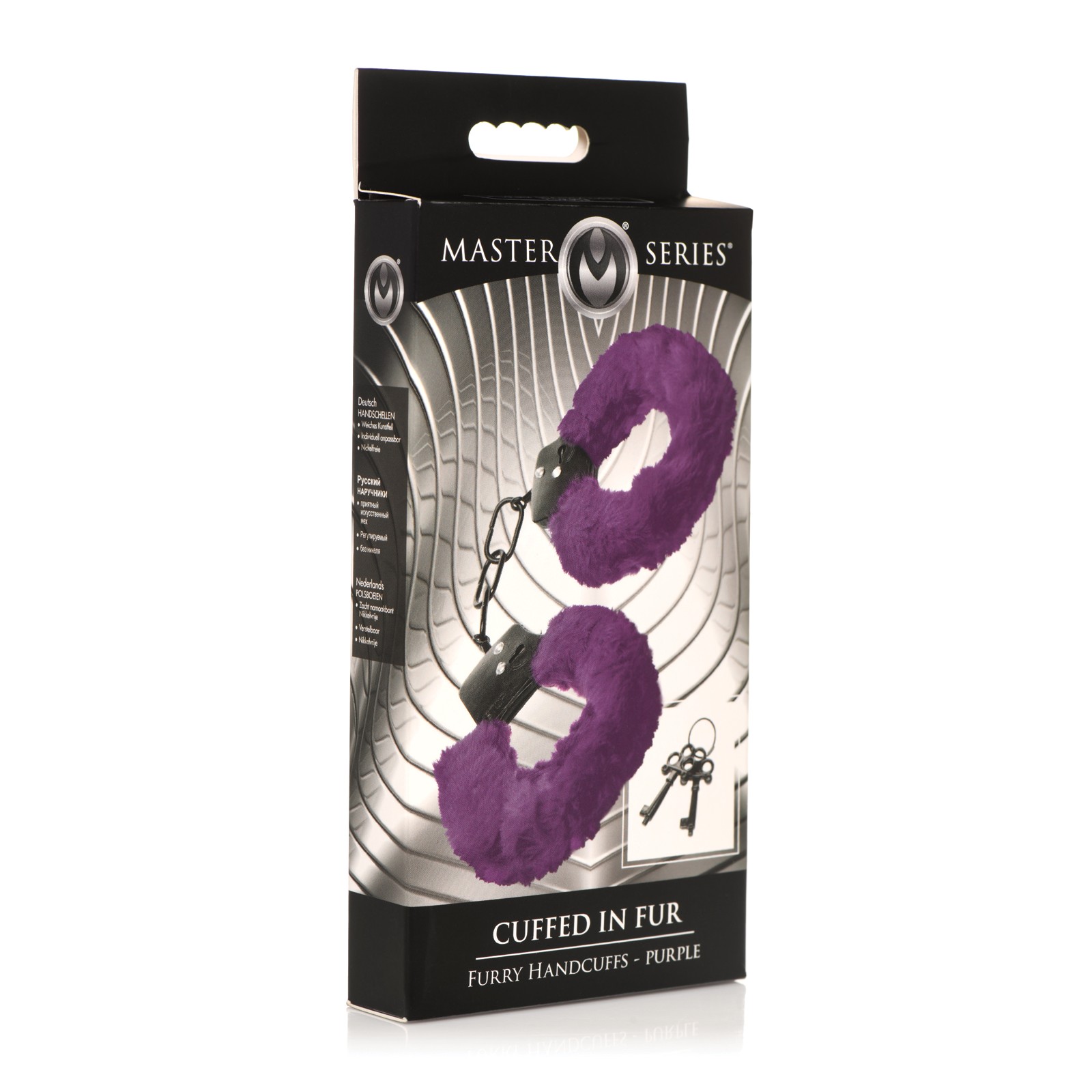 Master Series Furry Handcuffs Purple