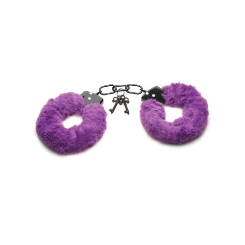 Master Series Furry Handcuffs Purple