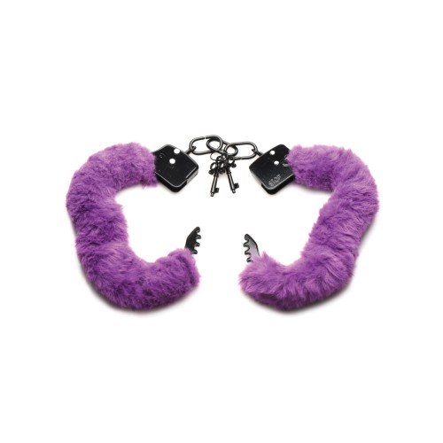 Master Series Furry Handcuffs Purple