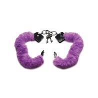 Master Series Furry Handcuffs Purple