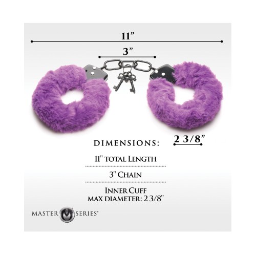 Master Series Furry Handcuffs Purple