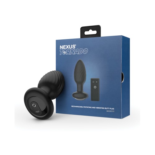 Nexus Tornado Plug Anal Rotatorio y Vibrante con Control Remoto - Negro