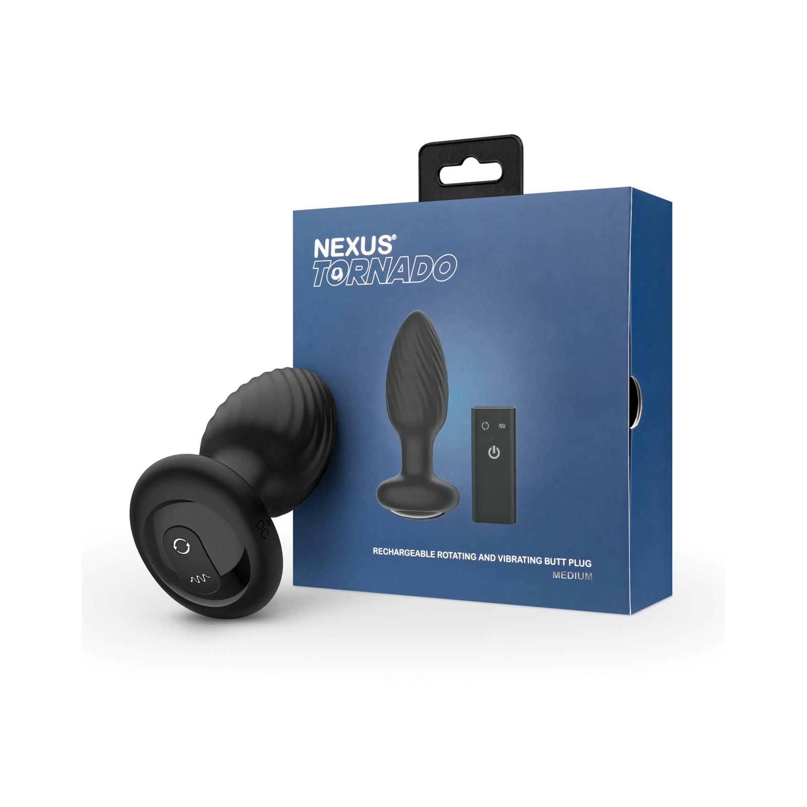 Nexus Tornado Plug Anal Rotatorio y Vibrante con Control Remoto - Negro