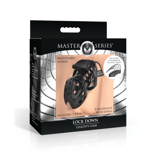 Master Series Lock Down Chastity Cage - Black