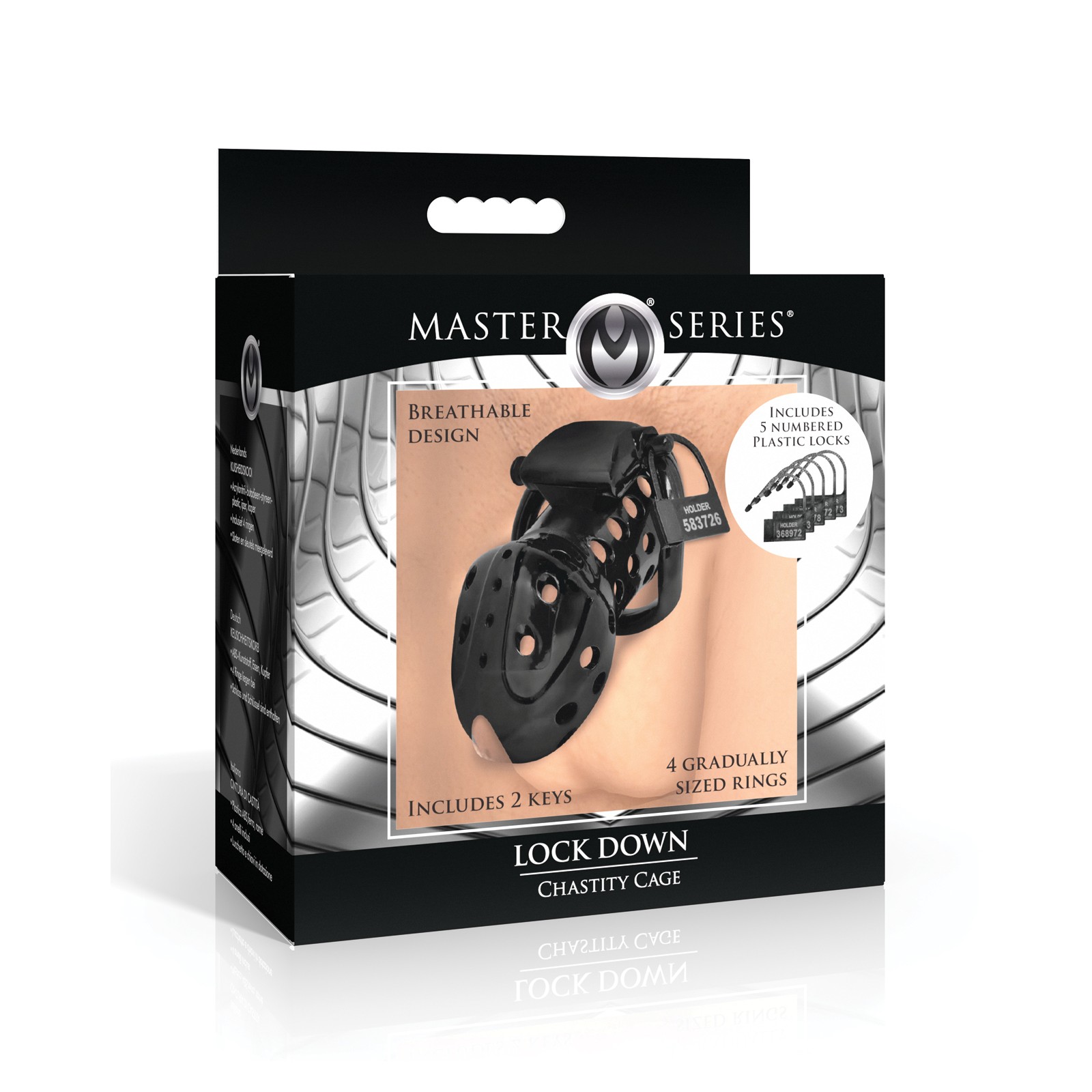 Master Series Lock Down Chastity Cage - Black